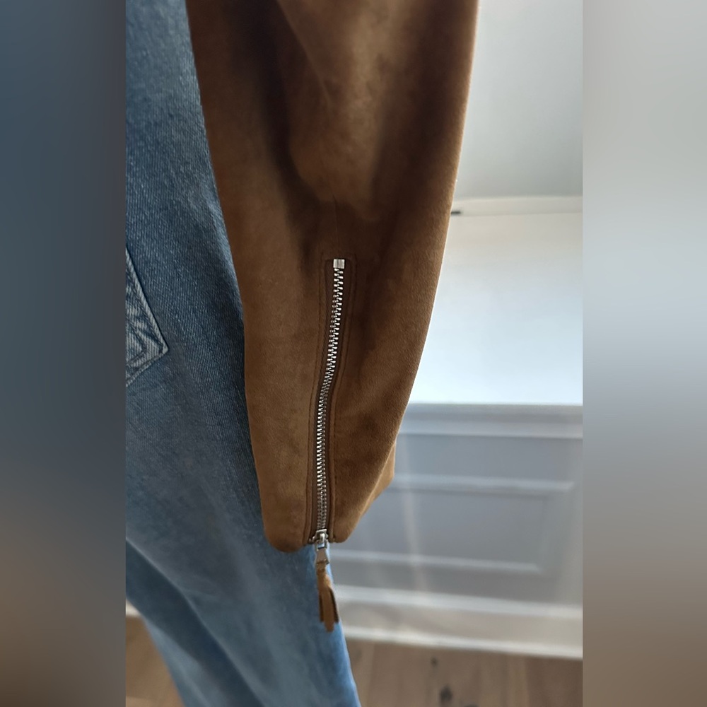 PAIGE Tobacco Color Suede Moto Jacket - Picture 10 of 16
